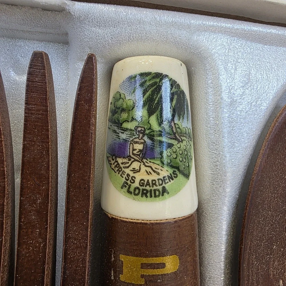 MCM Cottagecore Kitschy Florida Hostess Server Set Salt & Pepper Shakers Box